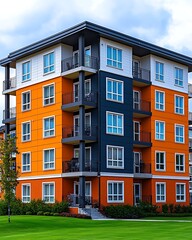 Naklejka premium Modern Apartment Building Exterior