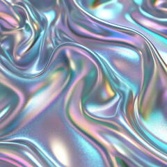 Obraz premium Metallic Blue Fluid Waves Swirling in Soft Motion with Smooth Silk-like Texture