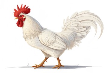 Fototapeta premium White Rooster isolated transparent background