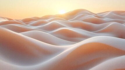 Obraz premium Serene Sunset over Undulating Sand Dunes in the Desert