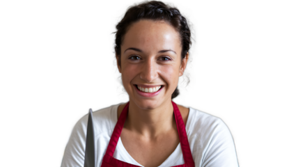 Portrait of a Smiling Human Person on Isolated Transparent Background - PNG Format, Cutout portrait