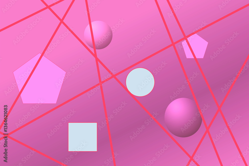 Fototapete geometric pattern with repeating geometric shapes and circles to create a creative background.