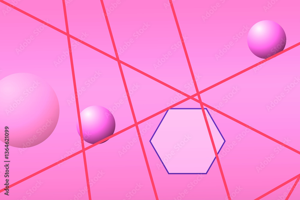 Fototapete bright abstract background with geometric shapes and circles
