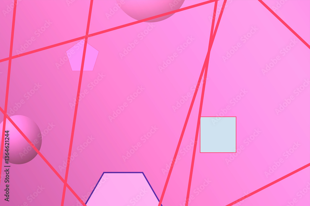 Fototapete bright abstract background with geometric shapes and circles
