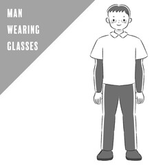 眼鏡をかけた男性のイラスト