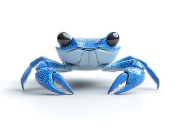 Cute Blue Crab Front View.