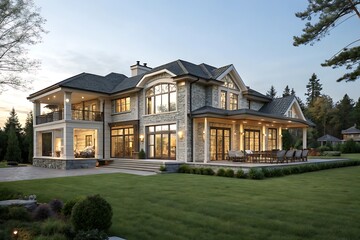 Obraz premium Large house with a large yard