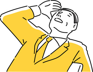 疲れて椅子にもたれる男性社員