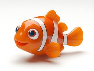 Cute Clownfish Toy on White