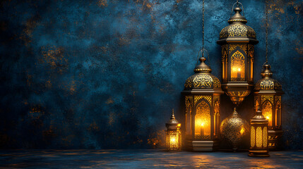 Obraz premium A lantern illuminates the dark park at night