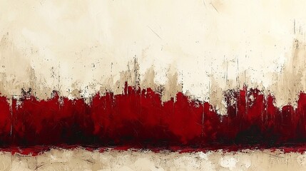 Abstract Red and Beige Textured Canvas Wall Art Painting Modern Home Decor