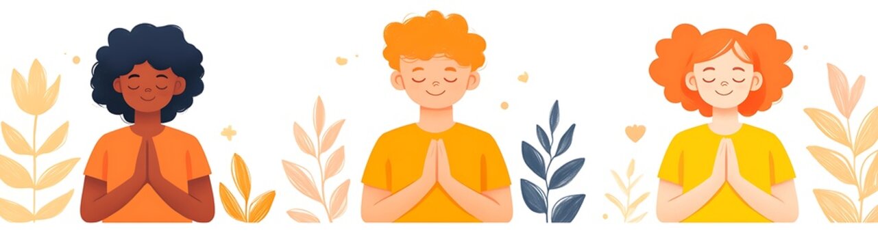 Diverse Individuals Meditating Outdoors