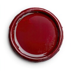 Round, glossy, deep red sealing wax