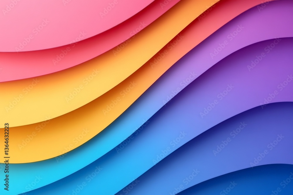 Poster colorful wavy layers create a vibrant abstract background for creative design projects in a modern a