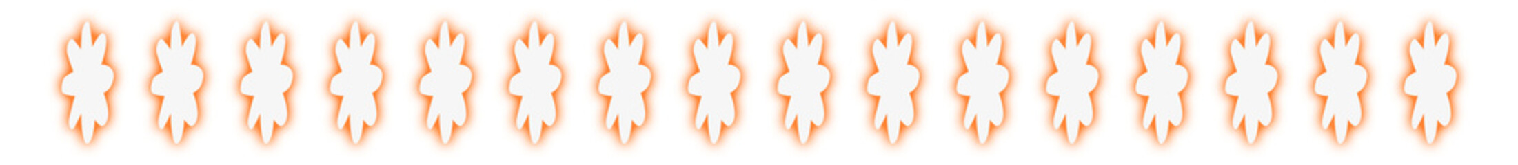 Abstract pattern of repeating pointed twisted shapes, gradient from white to bright soft orange on light transparent background, diffused light effect, wavy linear texture, modern and design,