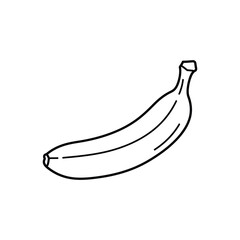 Simplified Banana Outline Vector Illustration - Clean Line Drawing Style