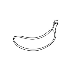 Minimalist Banana Outline Vector Illustration - Single Line Drawing Style