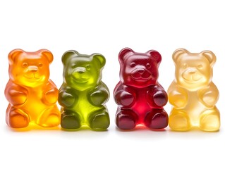 Colorful gummy bears on white background (1)