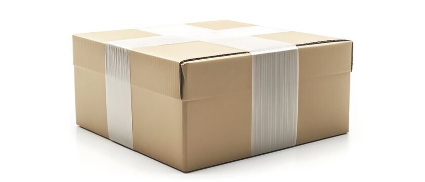 Cardboard Box Wrapped with Tape.