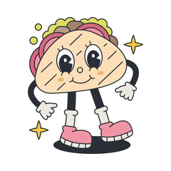 Groovy Sandwich Cartoon Character Illustration