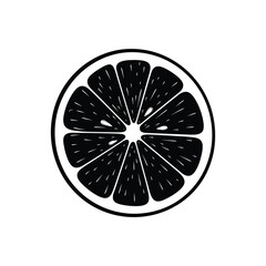 Citrus Slice Outline Vector Illustration