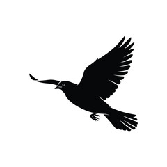 Bird in Flight Silhouette Vector Illustration