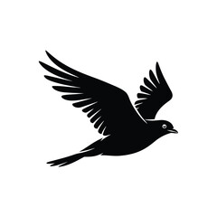 Bird in Flight Silhouette Vector Illustration