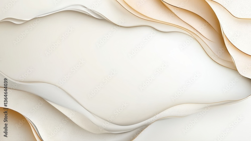 Poster abstract beige paper waves create a flowy, artistic background perfect for creative design projects.
