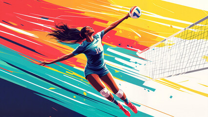 Fototapeta premium serving in volleyball