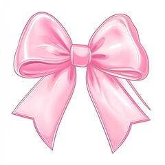 Pink ribbon bow,  glossy,  elegant