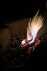 Campfire flare in the middle of the night