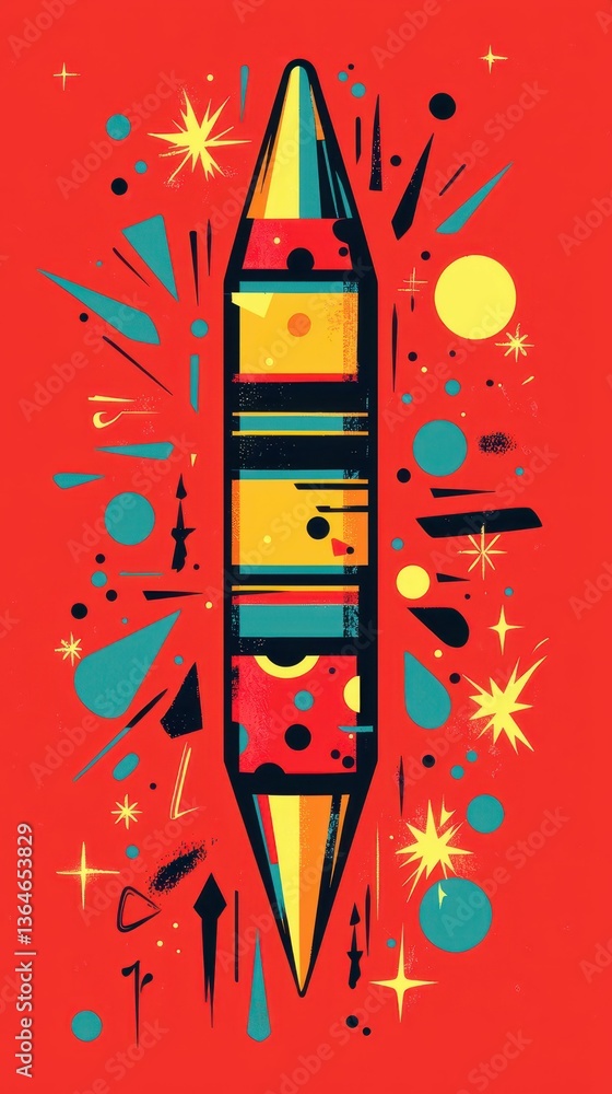 Poster bold graphic design with high contrast colors and dynamic elements