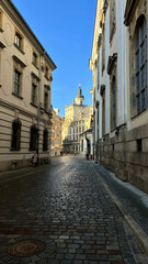 Old streets of the city of Wroclaw in the central part of Poland