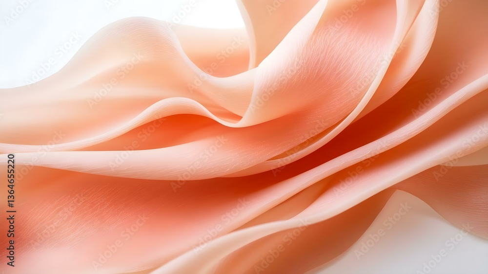 Aufkleber delicate, flowing layers of soft, peach-colored fabric create an elegant and smooth visual texture. 