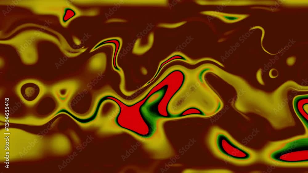 Poster melted chocolate on a yellow background. abstract animation color wavy. color wave liquid form. abst