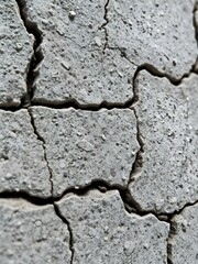 Obraz premium Weathered Concrete Surface: An abstract, close-up shot reveals a weathered concrete surface riddled with deep cracks, presenting a study in texture, resilience, and the passage of time.