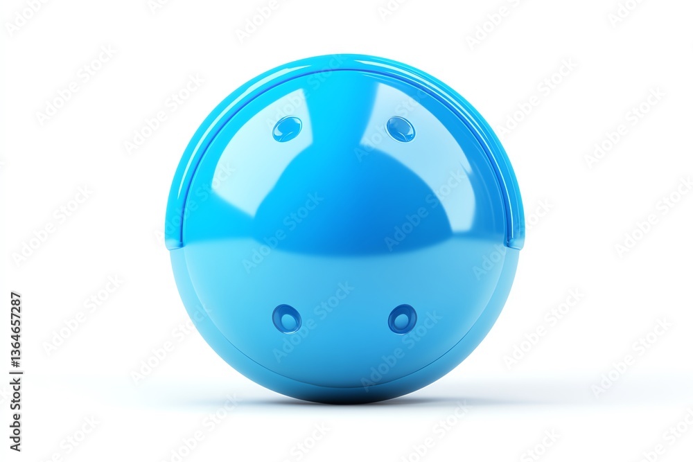 Aufkleber blue round plastic object on white background with repeating pattern