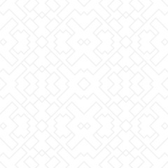 Seamless fashion pattern of squares and lines, geometric white figures for textile and wallpaper. Abstract panoramic ornament on gray background for New Year or wedding cover or postcard.