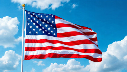 Obraz premium american flag against blue sky
