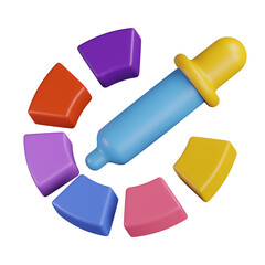 Color Picker 3D Illustration