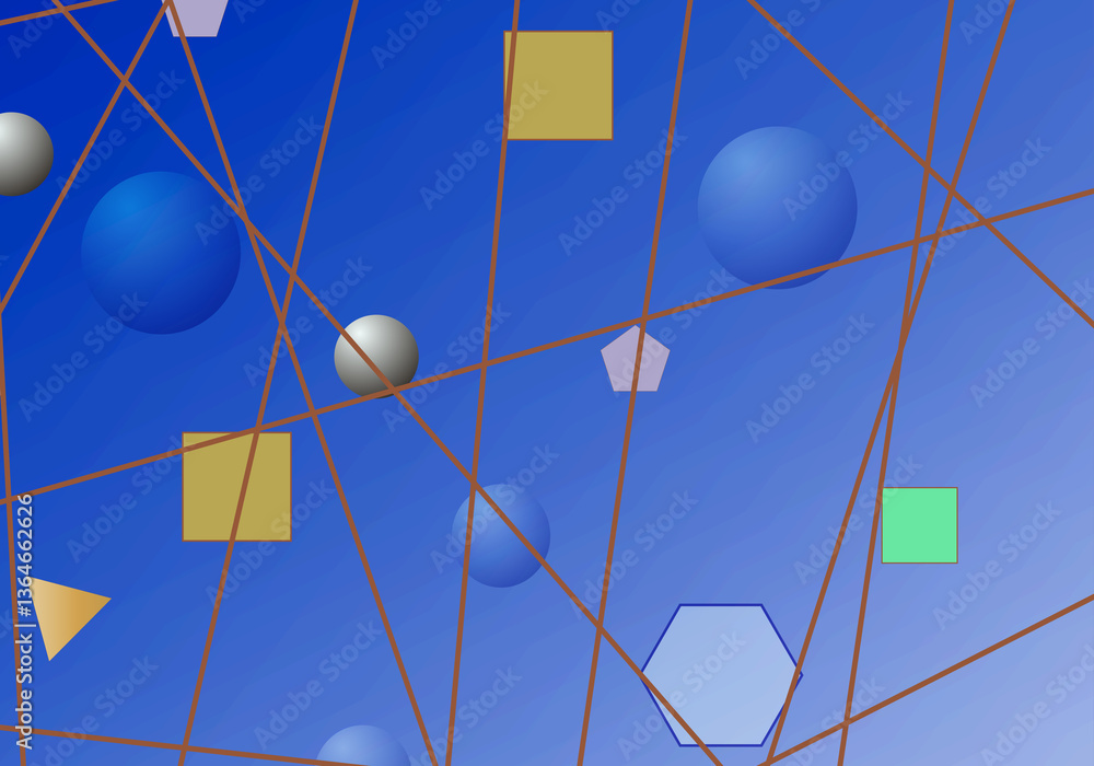 Fototapete geometric pattern with repeating geometric shapes and circles to create a creative background.