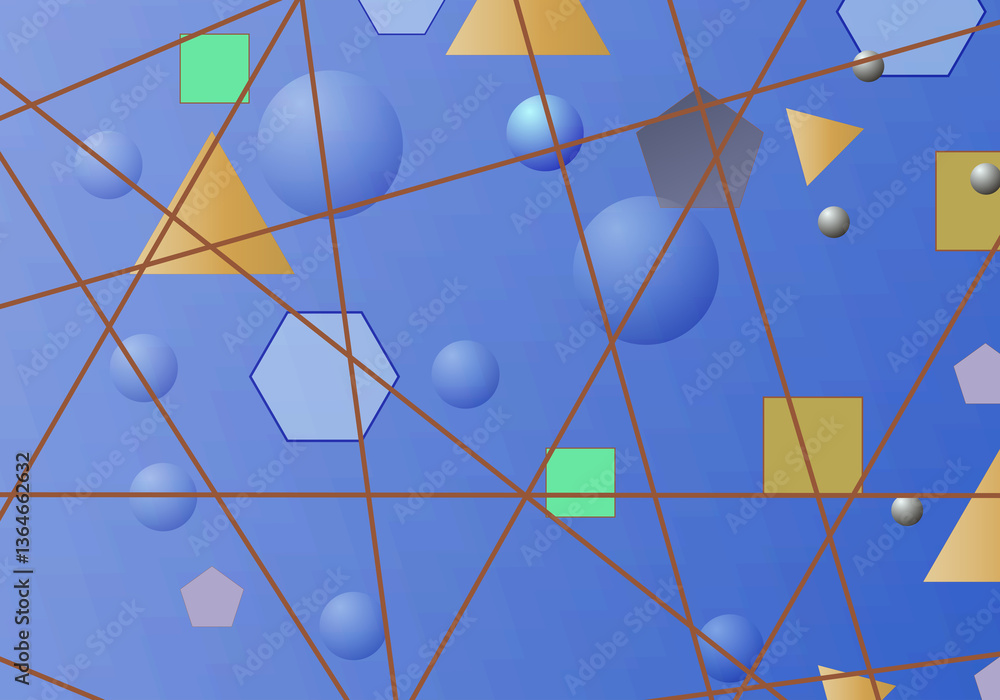 Fototapete geometric pattern with repeating geometric shapes and circles to create a creative background.