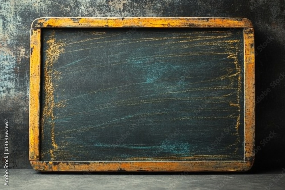 Poster surface appears worn with yellow edges and a dark background, providing a versatile space for creati
