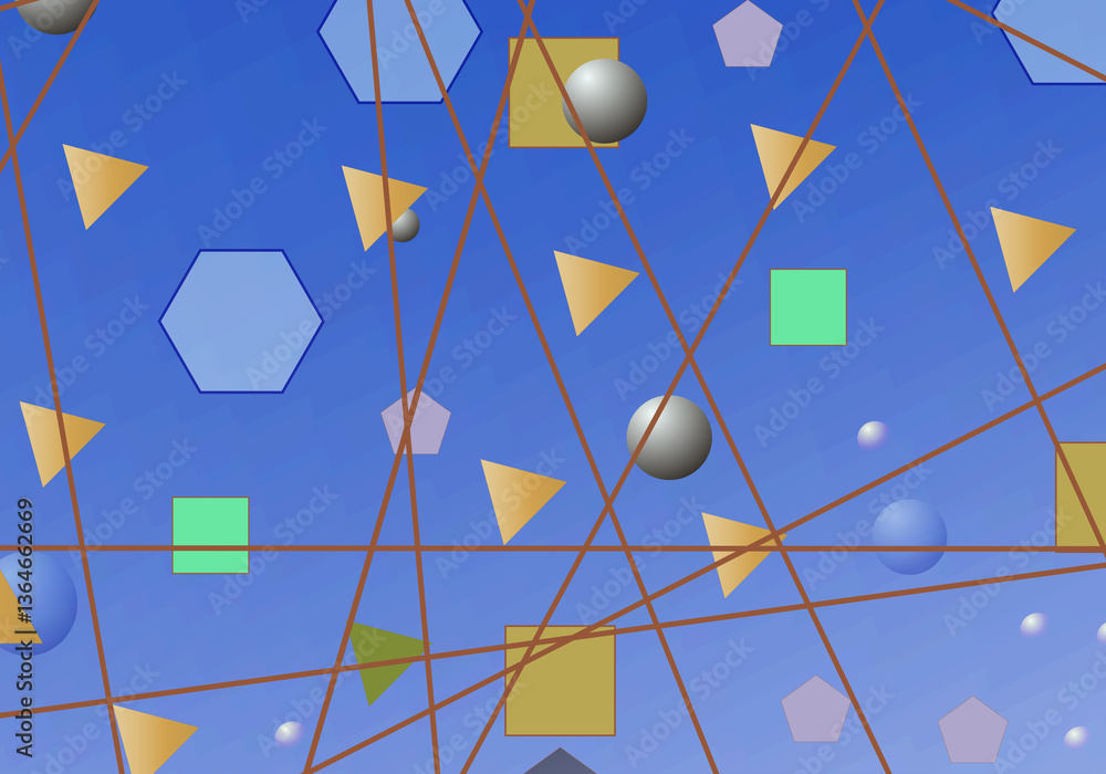 Poster Geometric pattern with repeating geometric shapes and circles to create a creative background.