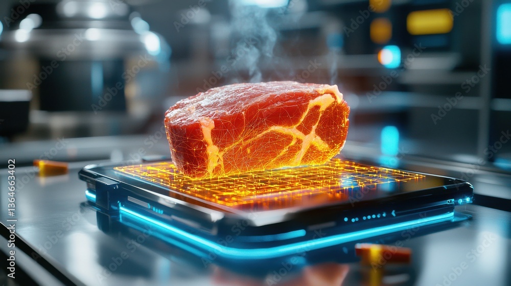 Poster vibrant fiery digital flames and glowing light emanating from the screen of a high tech mobile devic