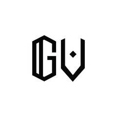 Fototapeta premium GV monogram logo design letter text name symbol monochrome logotype alphabet character simple logo