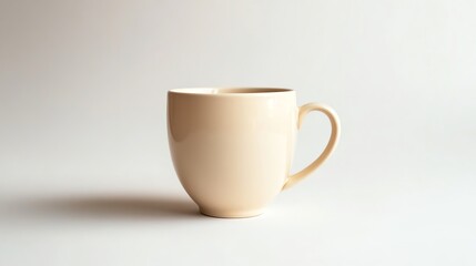 Ceramic Coffee Cup on White Background in Simple Studio Setting
