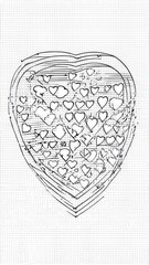 heart drawn in the form of heart