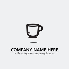 Cup illustration black and white for logo company vector image
