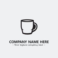Cup illustration black and white for logo company vector image
